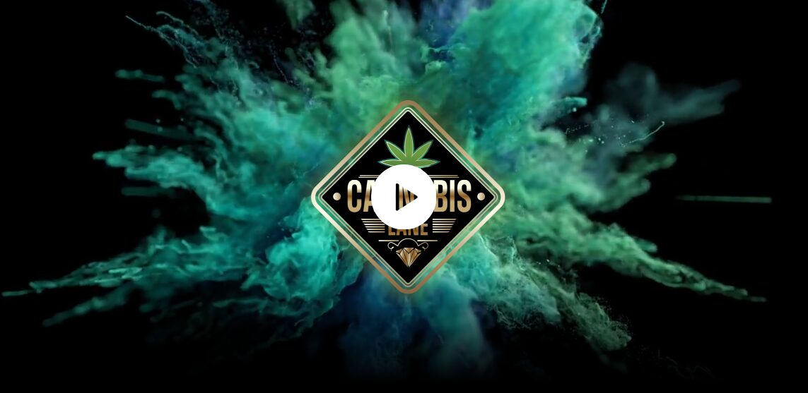 Cannabis Leaf Logo with Colored Smoke Background.