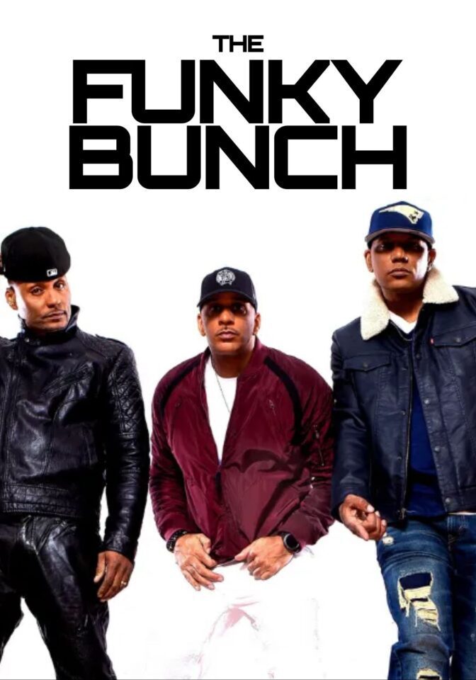 Three men posing under "The Funky Bunch.